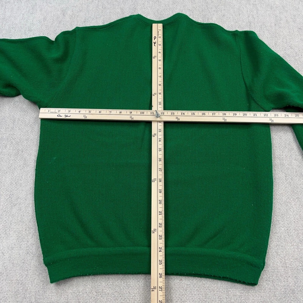 Vintage Izod Lacoste Sweater Men XL Kelly Green V Neck 80s 90s Golf Acrylic - Picture 6 of 10